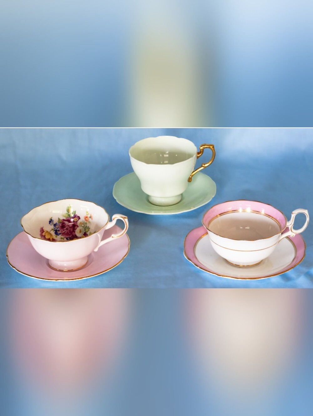 Antique,Vintage Assorted Paragon Cups And Saucers 3 Set. Made In England!